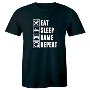 Eat Sleep Game Repeat Gamer Men's T-Shirt Funny Gaming Tee!